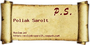 Poliak Sarolt névjegykártya